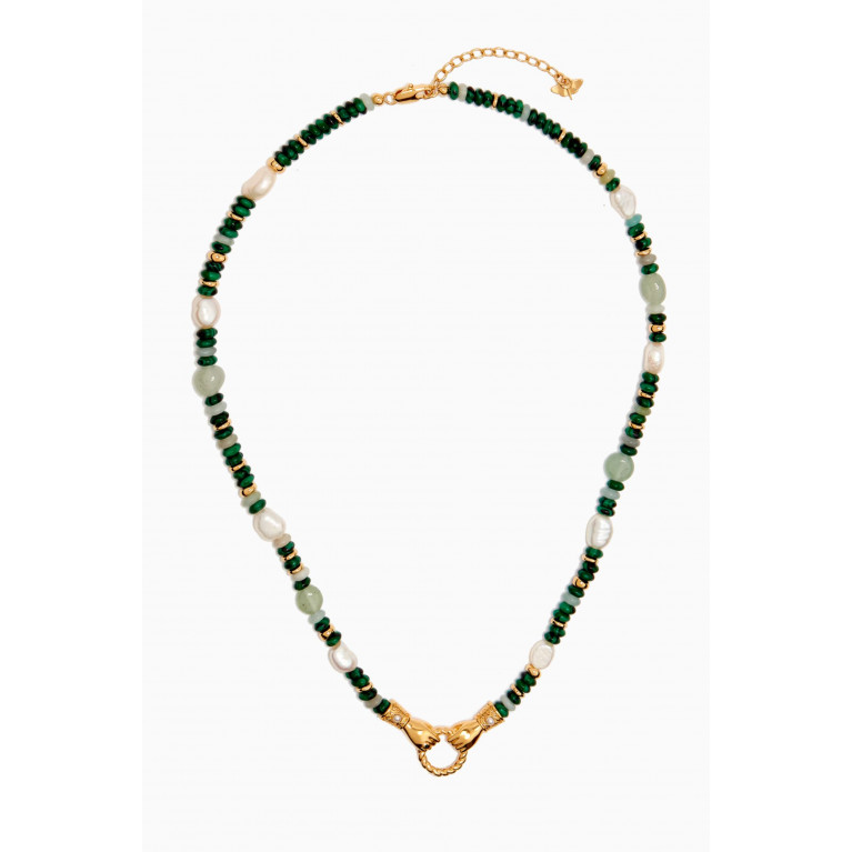 Missoma - x Harris Reed Good Hands Multi-gem Necklace in 18kt Gold-plated Recycled Brass