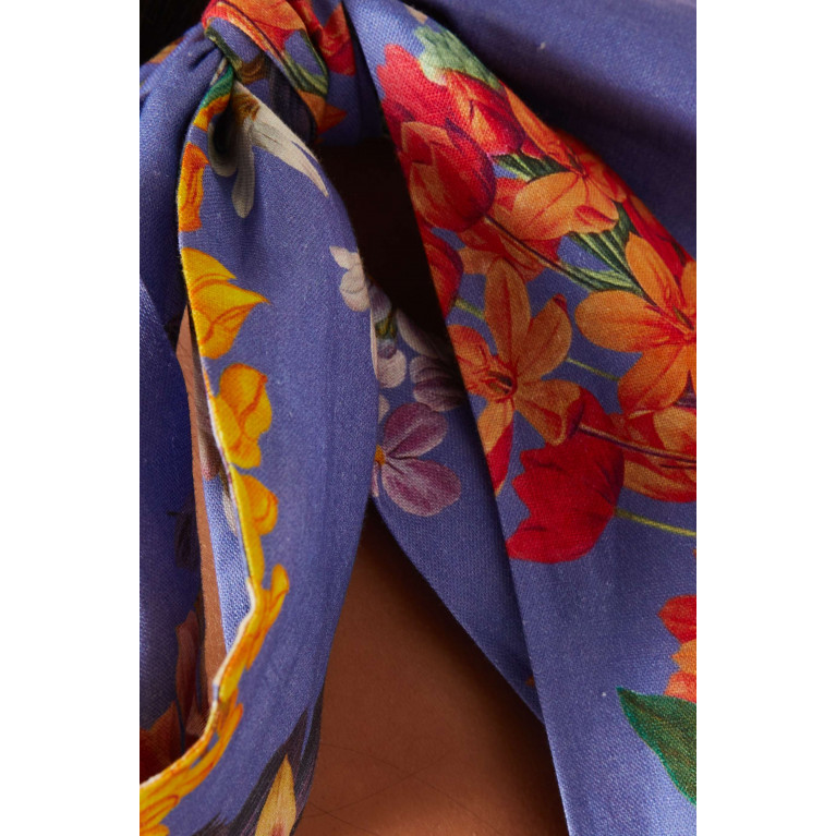 Dahlia Bianca - Janet Floral-print Halter Top in Linen
