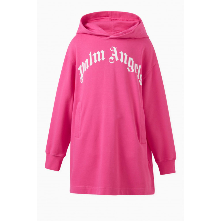 Palm Angels - Curved Logo Hoodie Dress in Cotton
