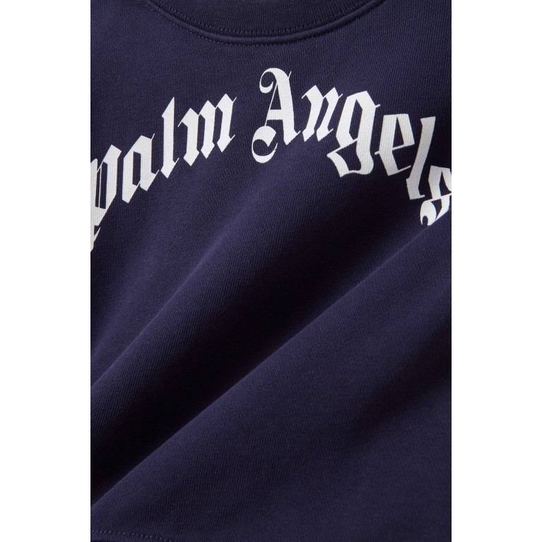 Palm Angels - Curved Logo Print Sweatshirt in Cotton