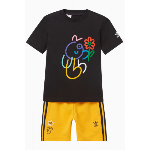 Adidas - Graphic-print T-shirt Set in Cotton