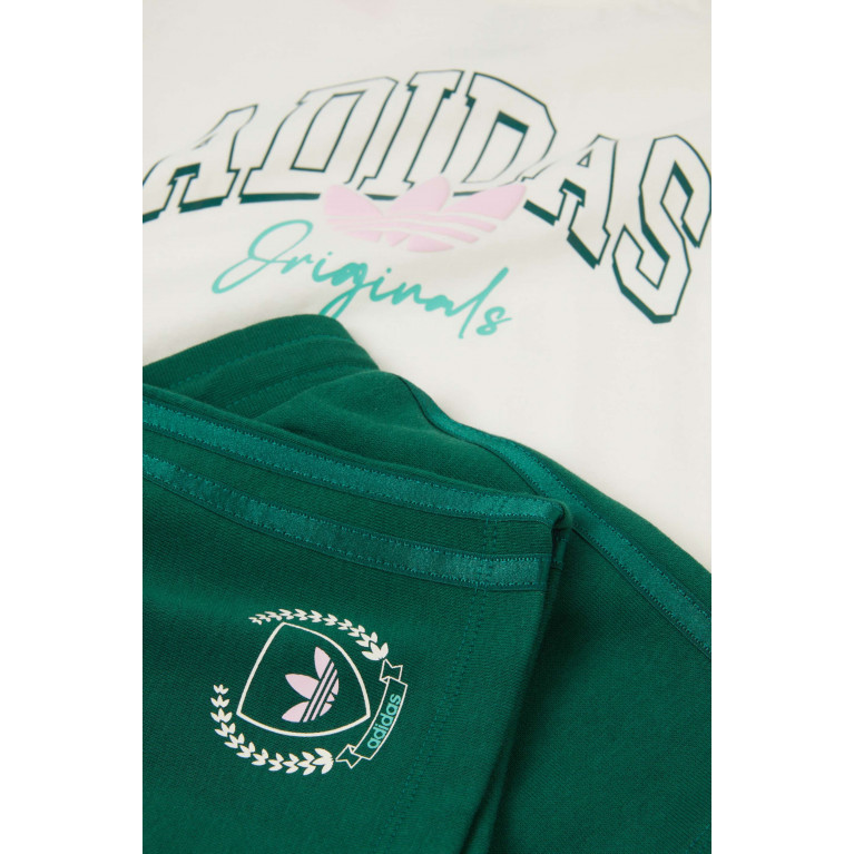 Adidas - Collegiate Graphic T-shirt & Shorts Set in Cotton