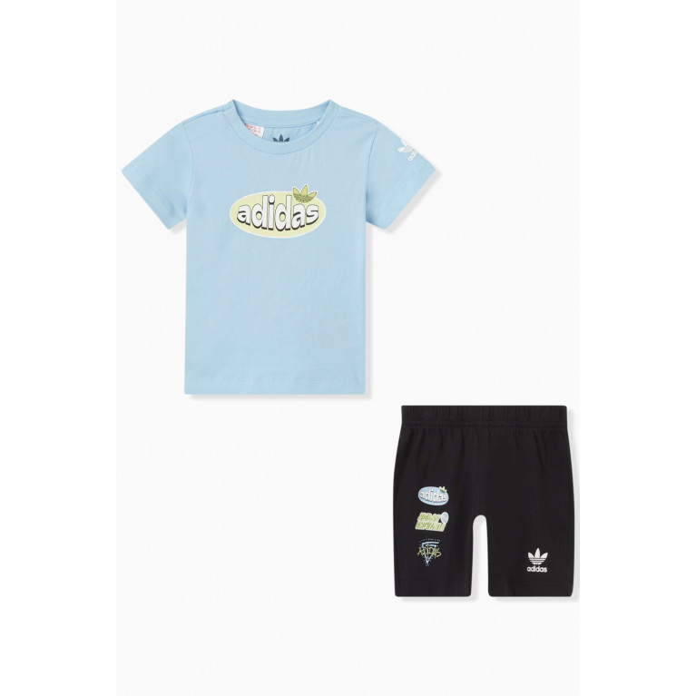 Adidas - Graphic T-shirt & Shorts Set in Cotton Jersey