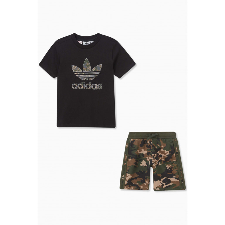 Adidas - Camouflage Logo-detail T-shirt Set in Cotton