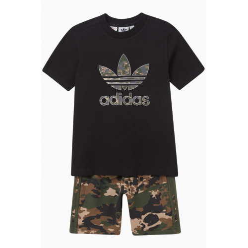 Adidas - Camouflage Logo-detail T-shirt Set in Cotton