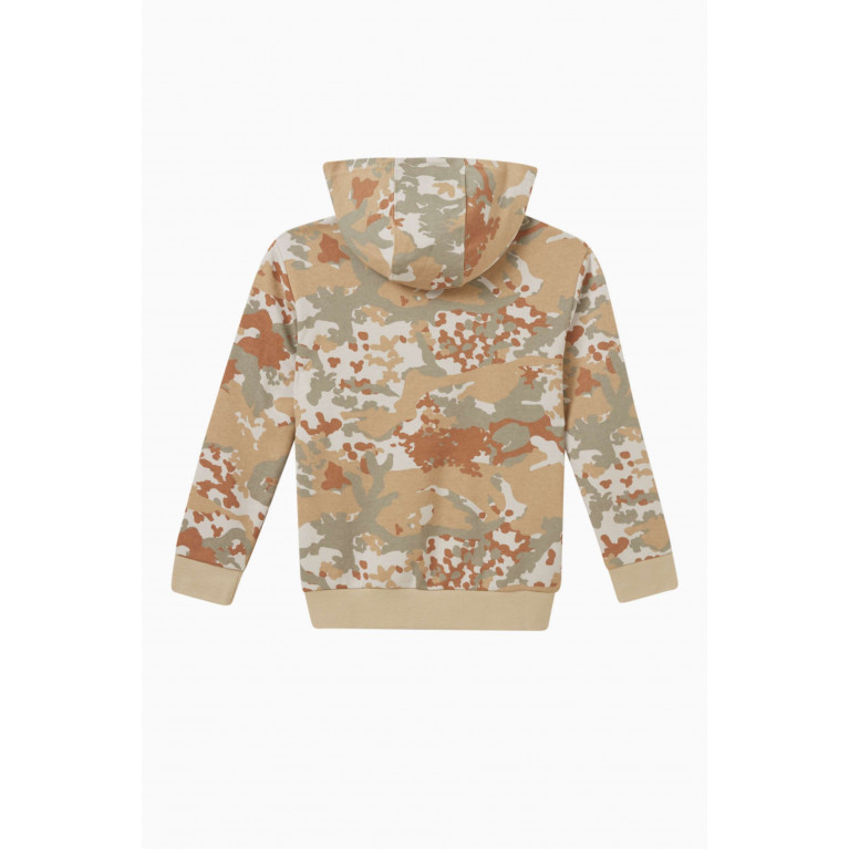 Adidas - Camouflage-print Logo Hoodie in Cotton