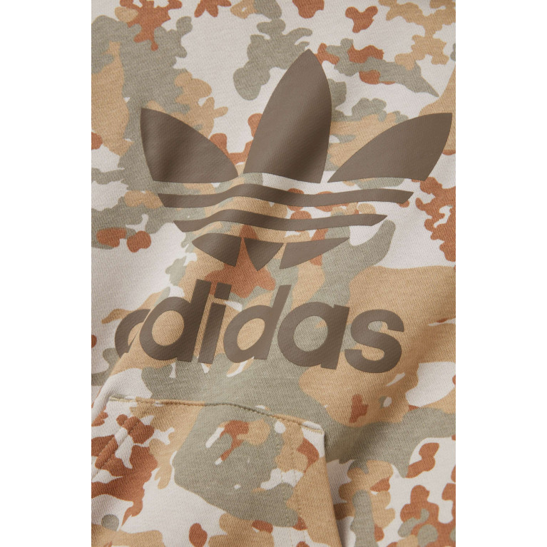 Adidas - Camouflage-print Logo Hoodie in Cotton