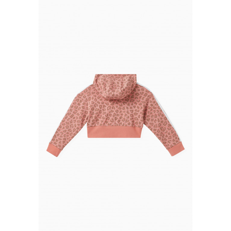 Adidas - Animal All-over Cropped Hoodie in Cotton-terry