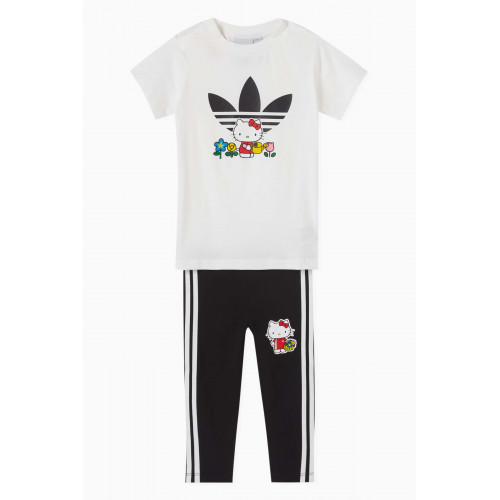 Adidas - x Hello Kitty Logo T-shirt & Pants Set in Stretch-jersey