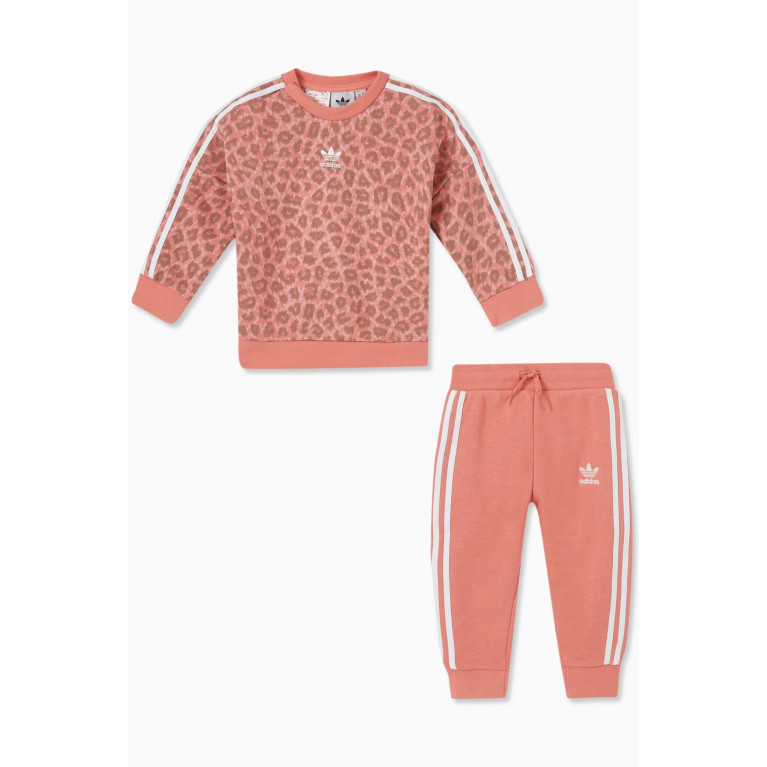 Adidas - Animal-print Sweatshirt & Sweatpants Set in French Terry