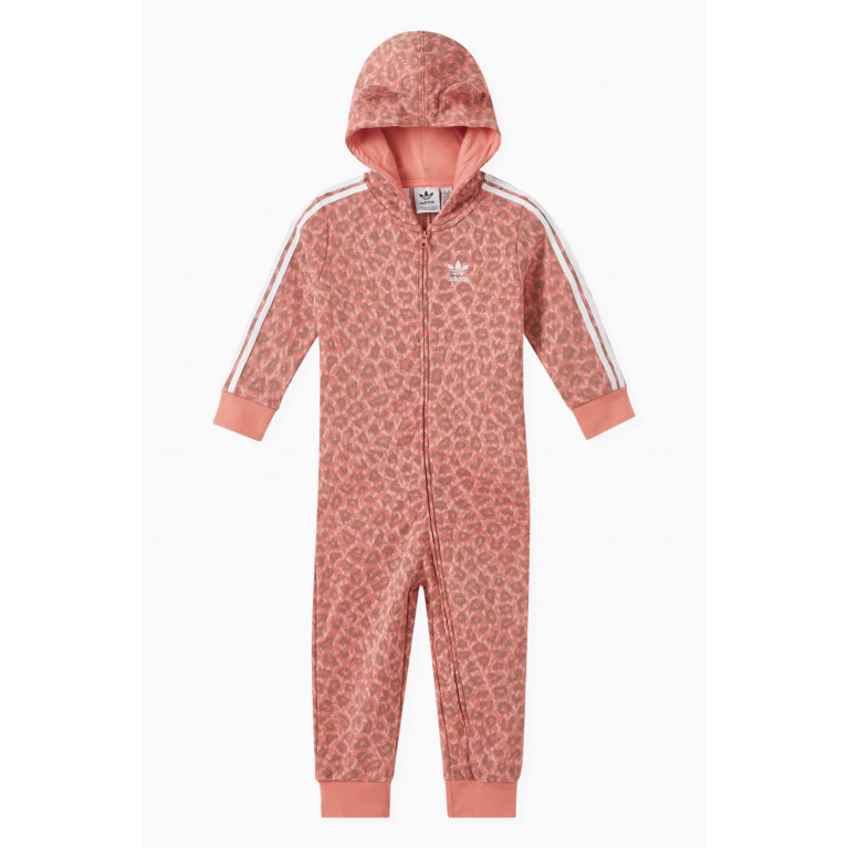 Adidas - Animal Print Hooded Bodysuit in French Terry