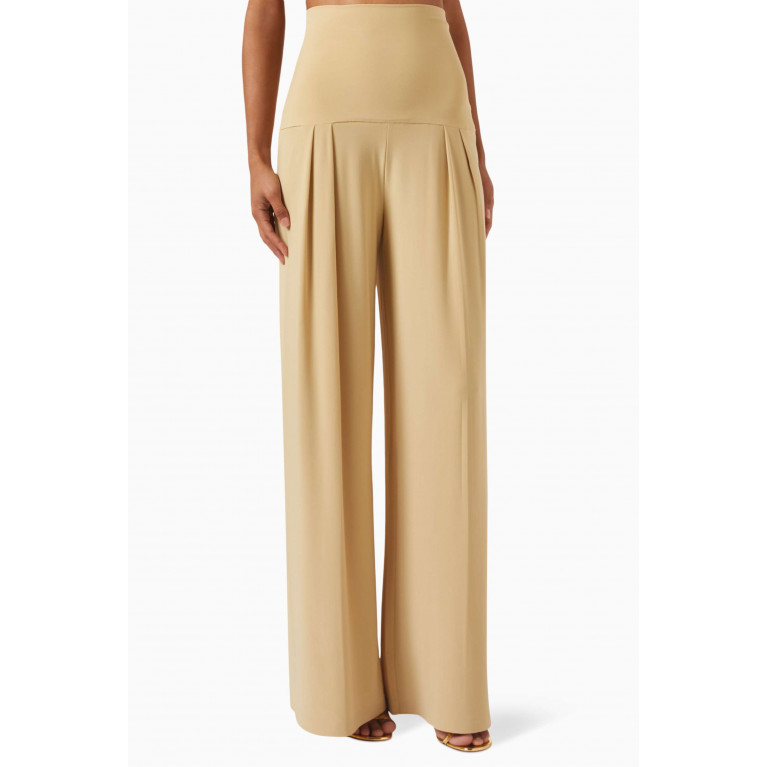 Norma Kamali - High-waist Pleated Pants in Poly Lycra