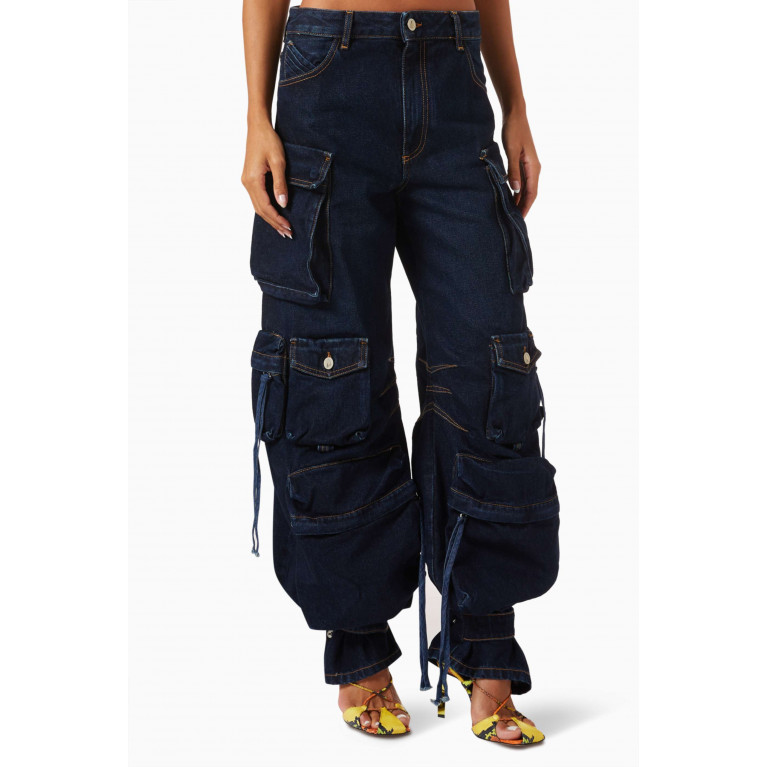 The Attico - Fern Cargo Jeans in Denim
