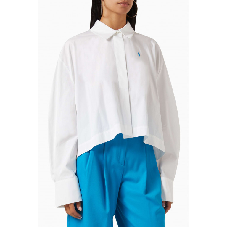 The Attico - Jill Oversized Crop Shirt in Cotton-poplin