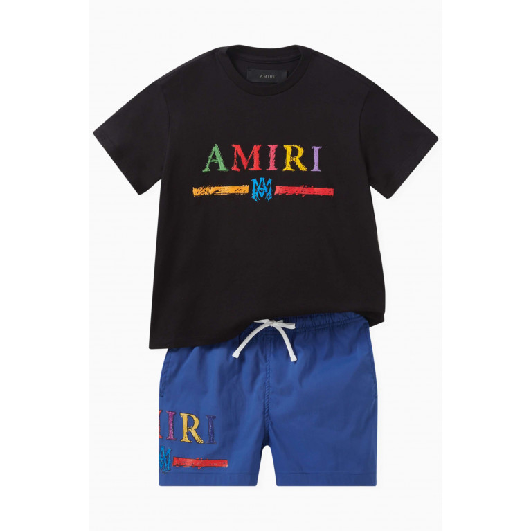 Amiri - Crayon Logo-print T-shirt in Cotton Black