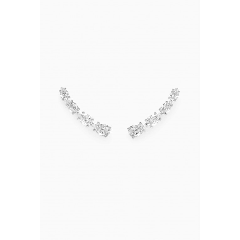 Fergus James - Angel Tear Drop Diamond Earrings in 18kt White Gold