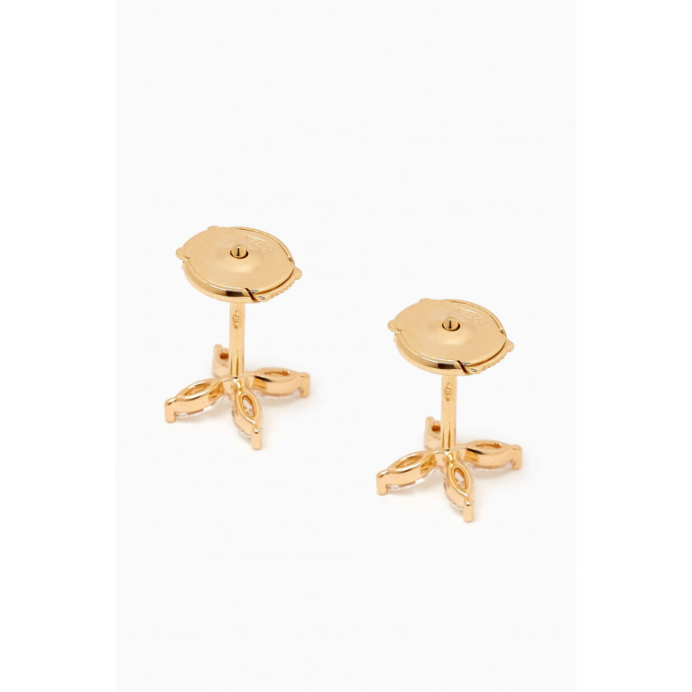Fergus James - Diamond Lily Pad Earrings in 18kt Yellow Gold