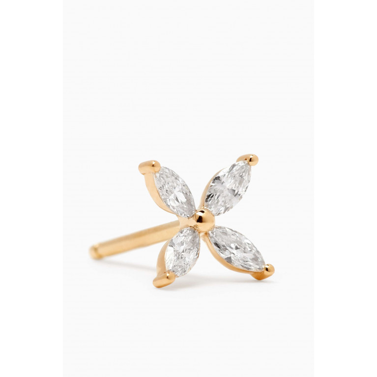Fergus James - Diamond Lily Pad Earrings in 18kt Yellow Gold