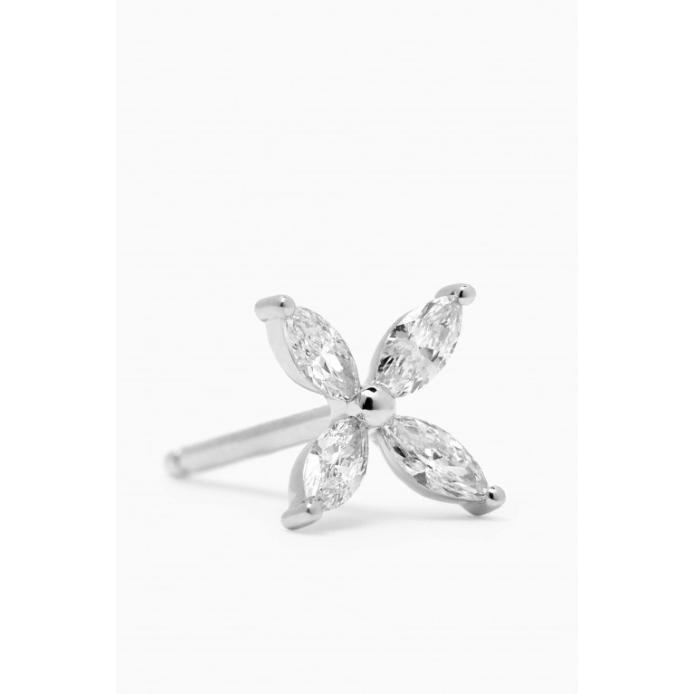 Fergus James - Diamond Lily Pad Earrings in 18kt White Gold