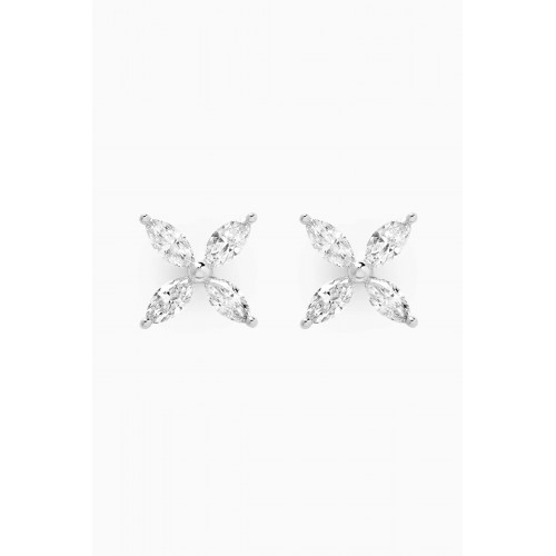 Fergus James - Diamond Lily Pad Earrings in 18kt White Gold