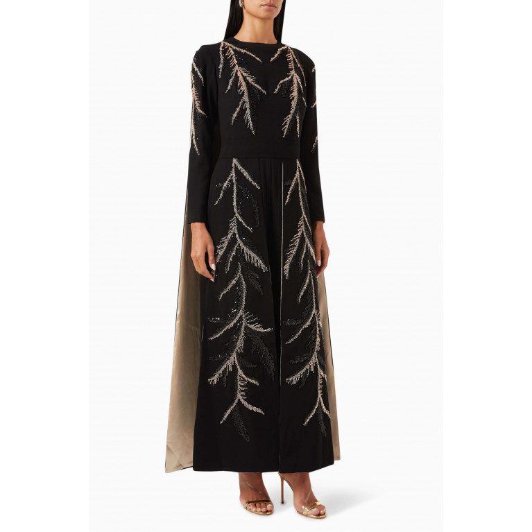 Nour Al Dhahri - Sequin-embellished Leaf Jumpsuit