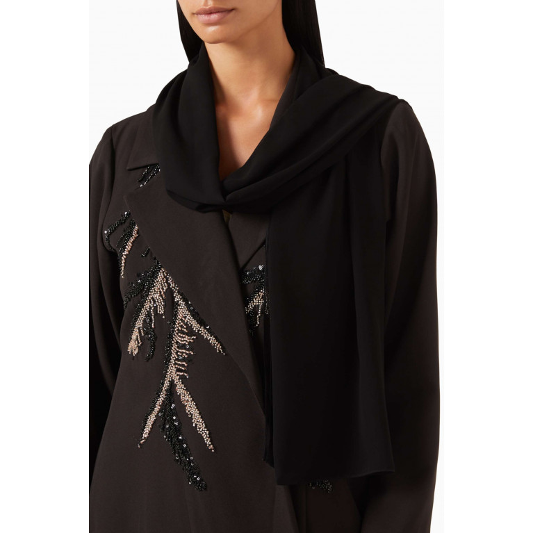 Nour Al Dhahri - Black Leaf Abaya