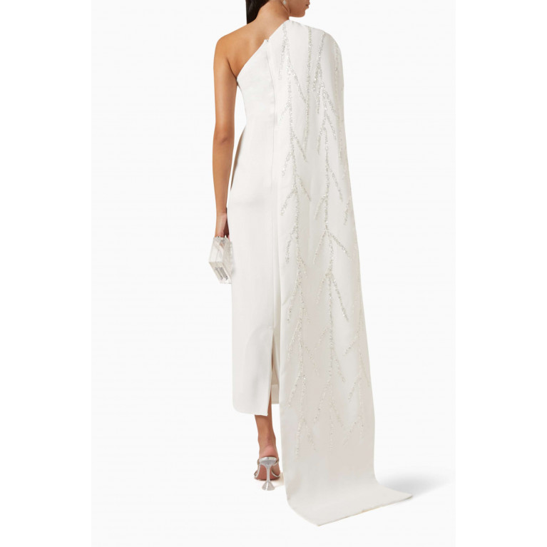 Nour Al Dhahri - White Swan One-shoulder Dress