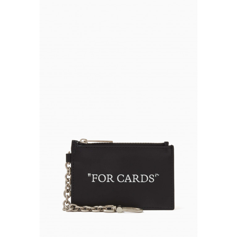 Off-White - Quote Bookish Keyring Card Case in Leather