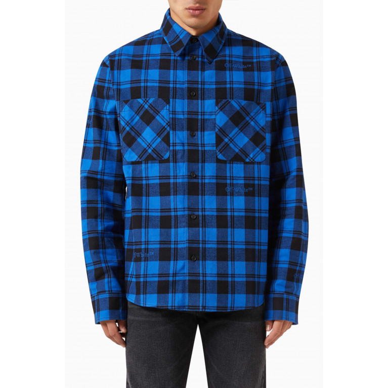 Off-White - Check-print Flannel Shirt in Cotton