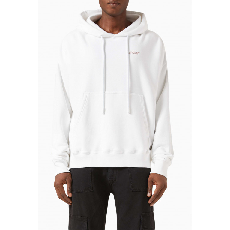 Off-White - Scratch Arrow Skate Hoodie in Cotton White