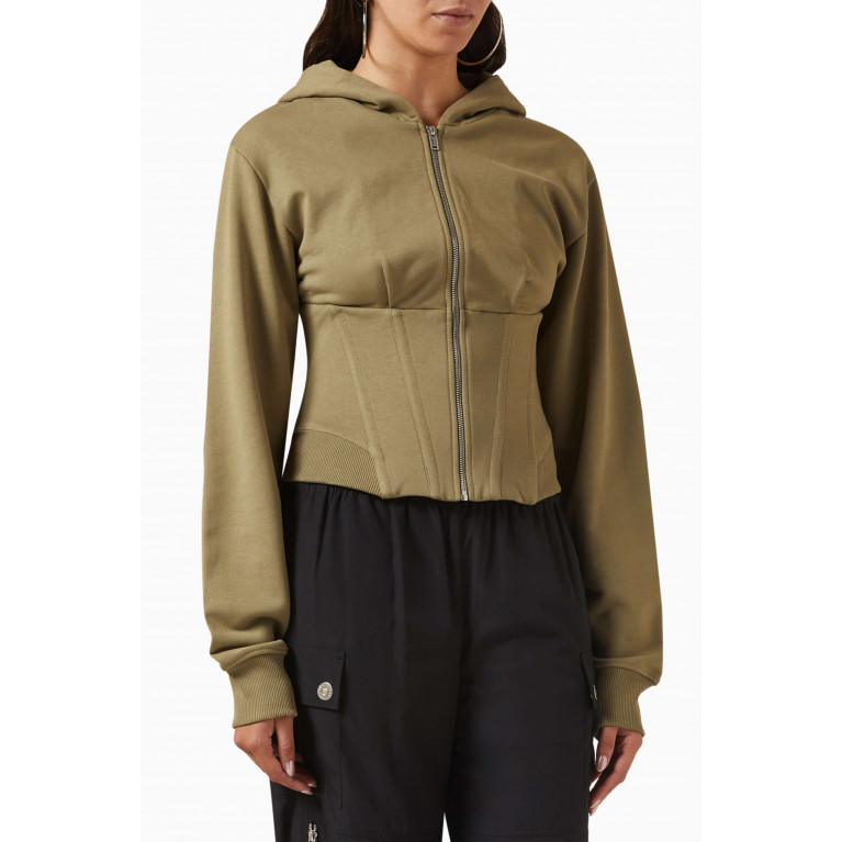 Dion Lee - Layered Corset Hoodie in Organic Cotton
