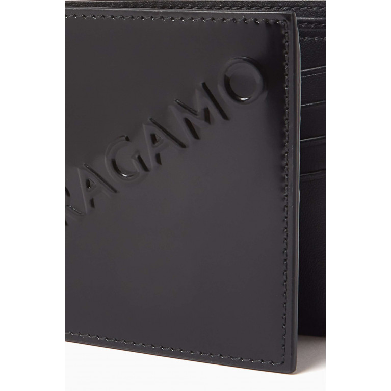 Ferragamo - Logo Embossed Bi-fold Wallet in Calfskin Leather