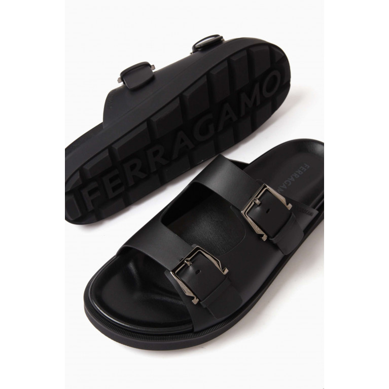 Ferragamo - Febo Double Strap Sandals in Leather