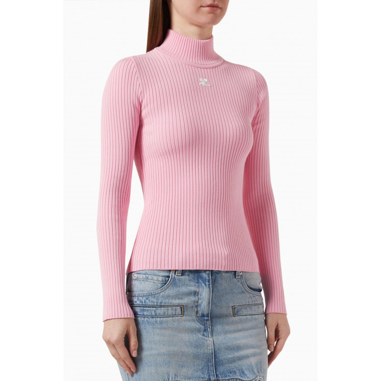 Courreges - Mockneck Sweater in Rib-knit