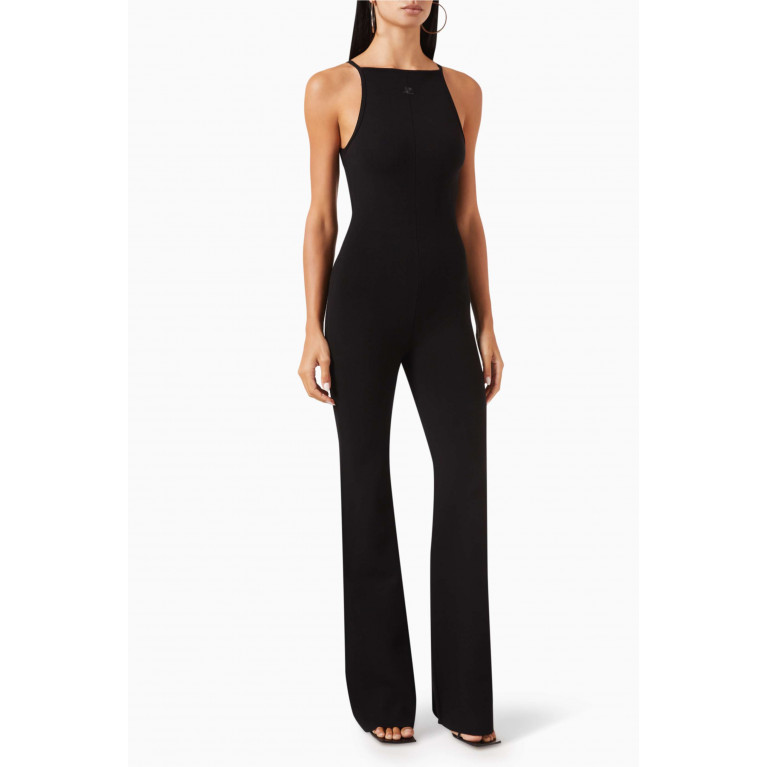Courreges - Logo Sleeveless Jumpsuit in Viscose-jersey