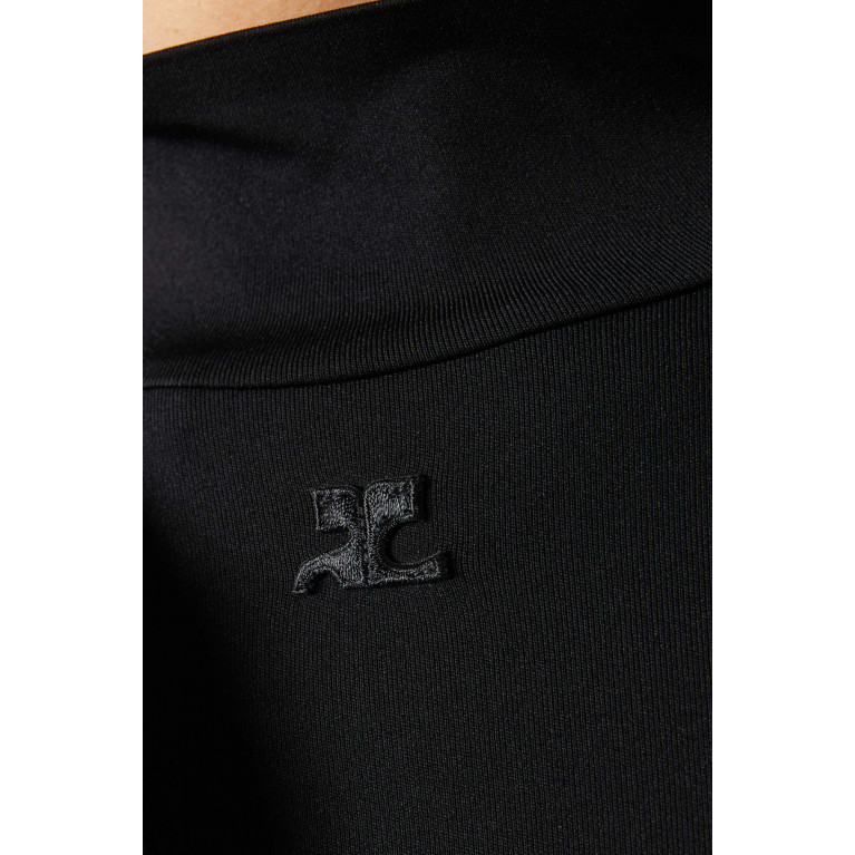 Courreges - Mockneck Logo Top in Techno-jersey Black