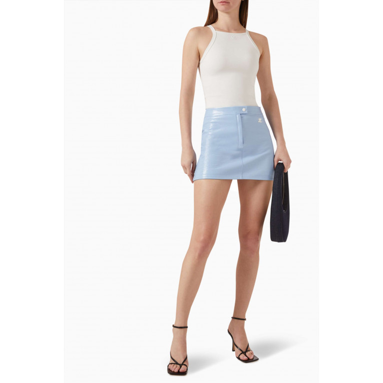 Courreges - Square Tank Top in Rib-knit White