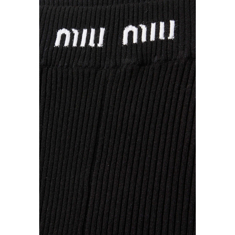 Miu Miu - Logo Leggings in Ribbed-knit