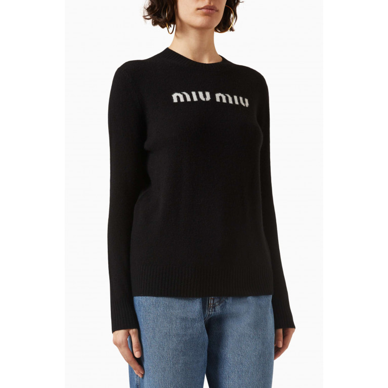 Miu Miu - Logo Sweater in Wool-blend