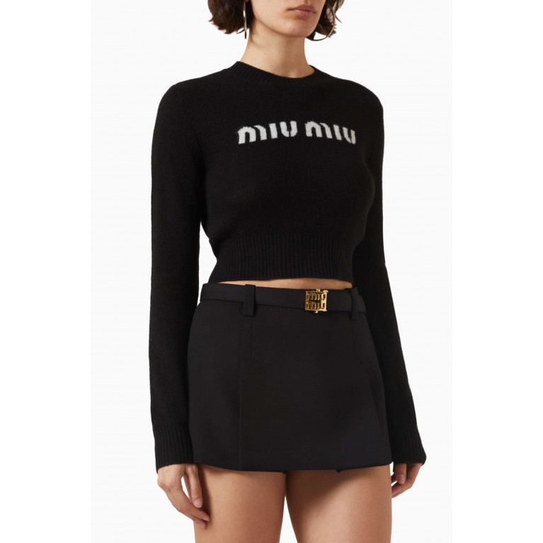 Miu Miu - Logo Cropped Sweater