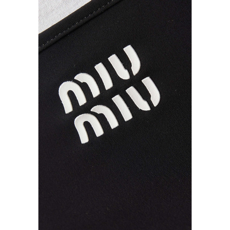 Miu Miu - Logo Midi Dress in Stretch-nylon
