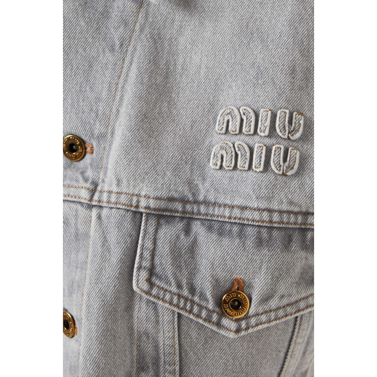 Miu Miu - Logo Crop Jacket in Denim