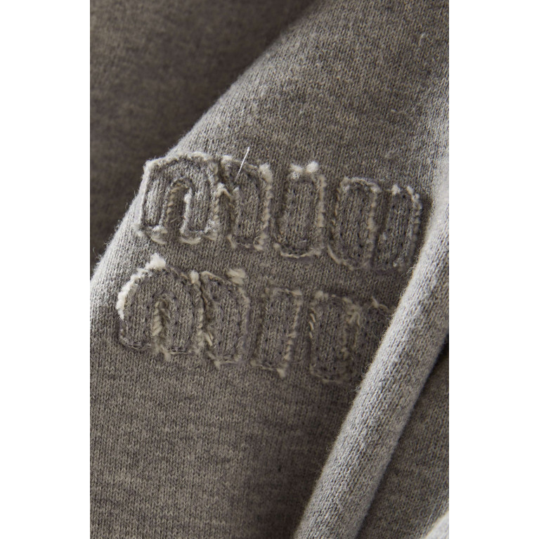 Miu Miu - Logo-embroidered Hoodie in Cotton-jersey