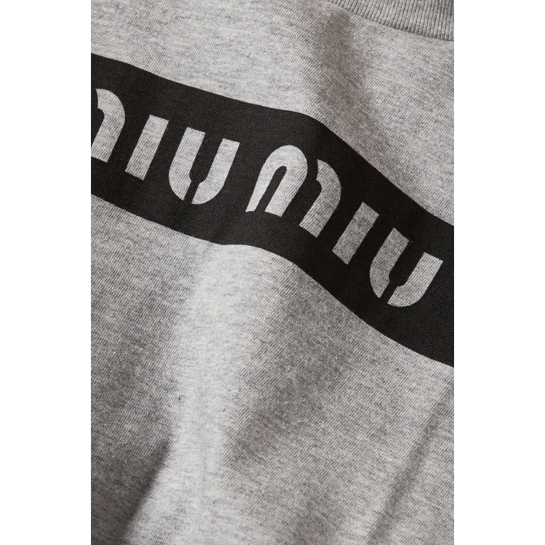 Miu Miu - Logo Crop T-shirt in Cotton Jersey