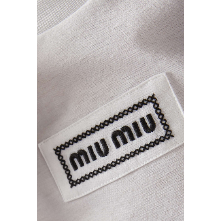 Miu Miu - Logo Cropped T-shirt in Cotton-jersey