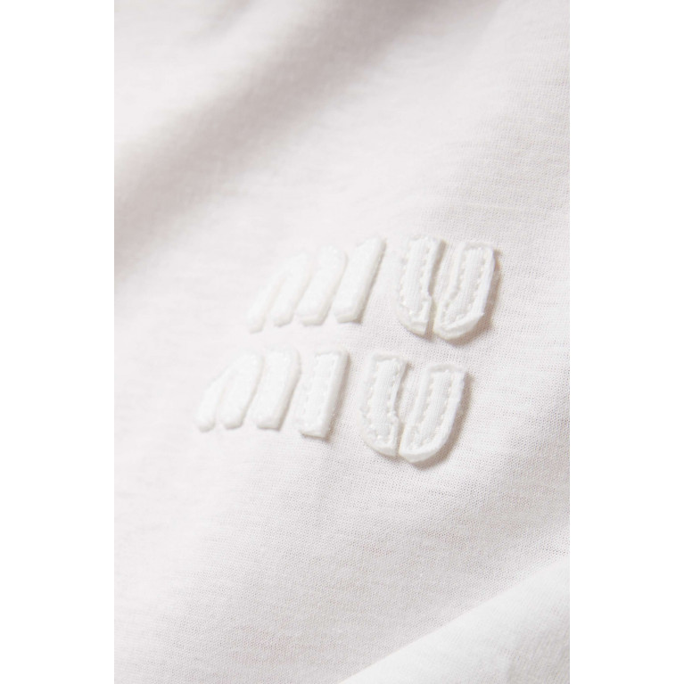 Miu Miu - Logo-embroidered T-shirt in Cotton-jersey