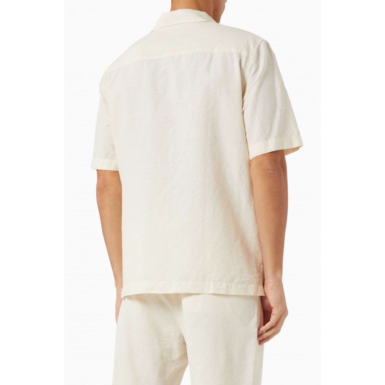 Sunspel - Camp Collar Shirt in Linen Blend Neutral