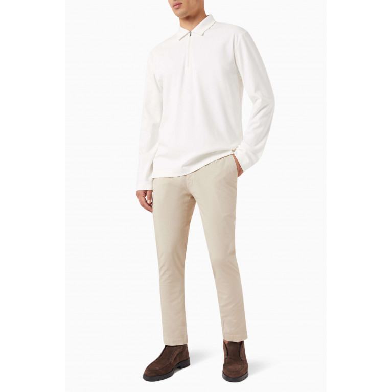 Sunspel - Heavyweight Half-zip Polo Shirt in Brushed Cotton