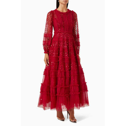 Needle & Thread - Dot Shimmer Gown Red