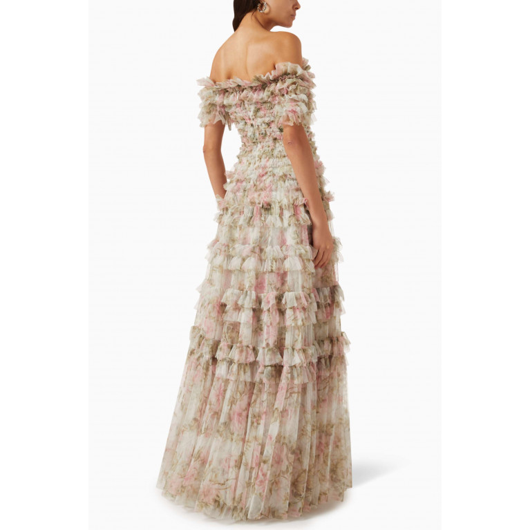 Needle & Thread - English Rose Lisette Off-shoulder Gown in Nylon Multicolour